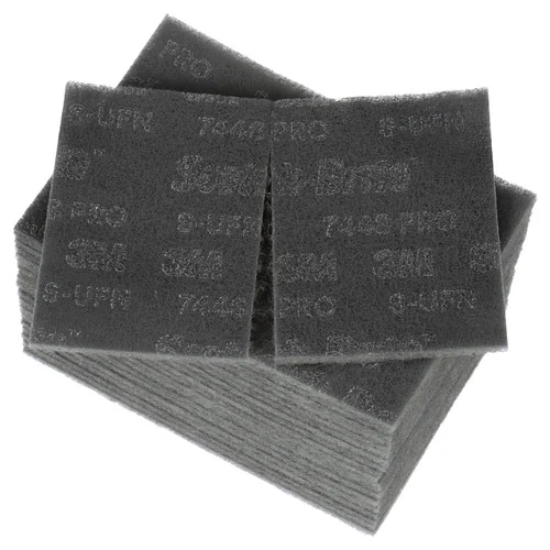 3M 7100023340 | Scotch-Brite 9.000" Overall Length Ultra Fine Silicon Carbide Hand Pad - Gray