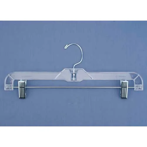 600RC Skirt/Slack Hanger-Heavy Weight, 14"L x 1/2"W, Plastic-CL, Pkg Qty 100