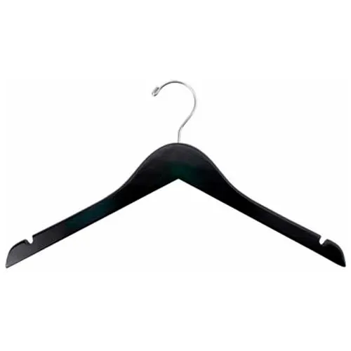 8217CHNOBAR Suit Hanger-Flat W/Notches, 17"L, Wood-BK, Pkg Qty 100