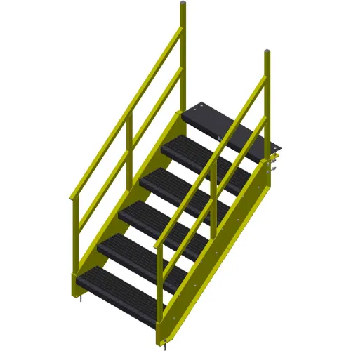 Bluff OSHA 12 Step Steel Stairway, 36"W, 110"H, Yellow
