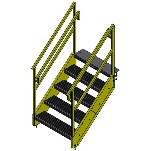 Bluff OSHA 5 Step Steel Stairway, 36"W, 47"H, Yellow