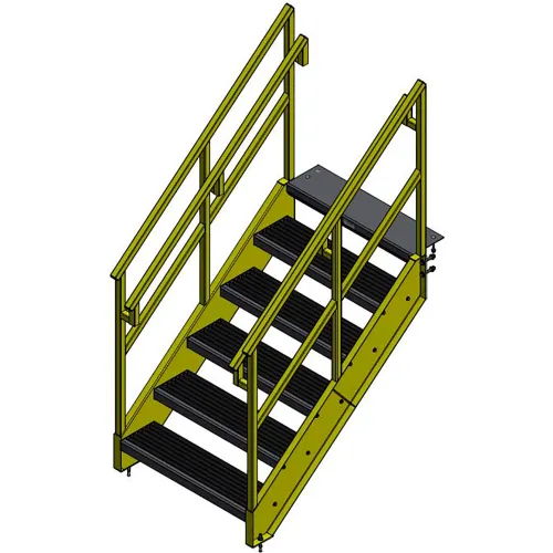 Bluff OSHA 6 Step Steel Stairway, 36"W, 56"H, Yellow
