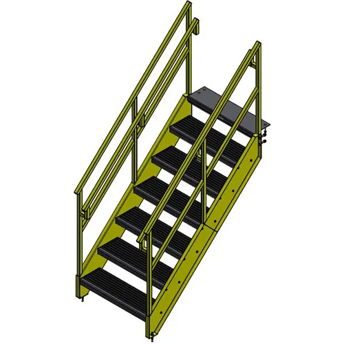 Bluff OSHA 7 Step Steel Stairway, 36"W, 65"H, Yellow