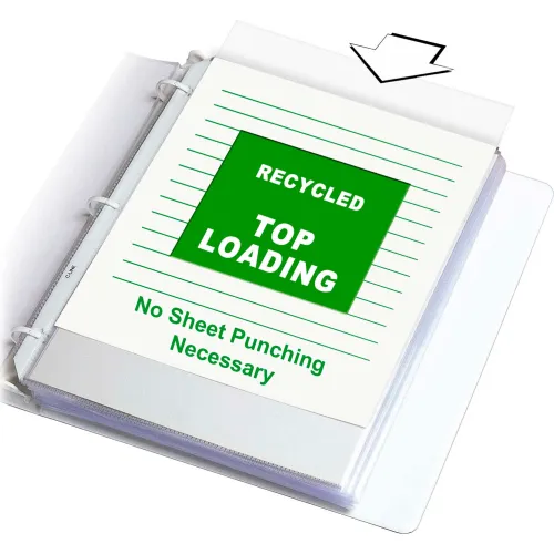 C-Line Products Recycled Poly Sheet Protector, Standard Weight, Reduced Glare, 11 x 8 1/2, 100/BX