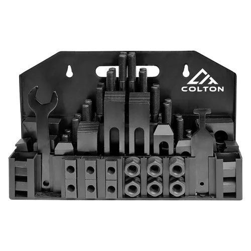 Colton Industrial Tools 58020 | 60 Piece Premium 7/16" T-Slot Clamping Kit, 3/8"-16UNC Thread, Heat Treated Components