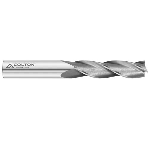 Colton Industrial Tools 61100 | Carbide End Mill 3 Flute Square End Long 1/2" Diameter x 2" LOC x 4" OAL