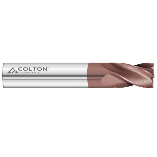 Colton Industrial Tools 61114 | Carbide End Mill 4 Flute Square End Stub CCT-1 Coated 5/16" Diameter x 1/2" LOC x 2 1/2" OAL