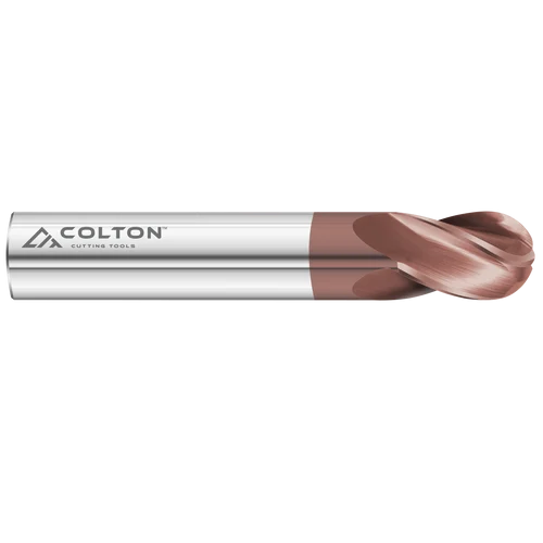 Colton Industrial Tools 61501 | Carbide End Mill 4 Flute Ball End Stub CCT-1 Coated 1/8" Diameter x 1/4" LOC x 1 1/2" OAL