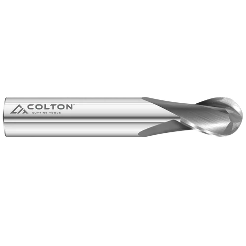 Colton Industrial Tools 61531 | Carbide End Mill 2 Flute Ball End Stub 3/8" Diameter x 5/8" LOC x 2 1/2" OAL
