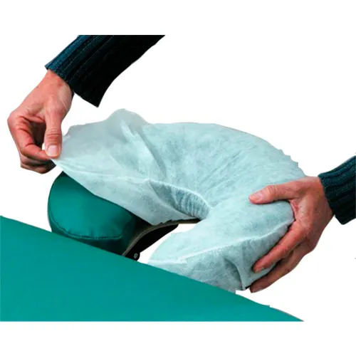 Crescent-Shaped Face Rest Covers For Massage Table, White, Bag Of 500