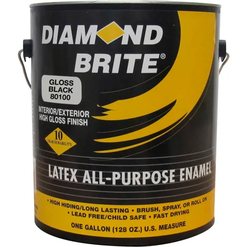 Diamond Brite Latex Gloss Enamel Paint, Gloss Black Gallon Pail 1/Case - 81100-1