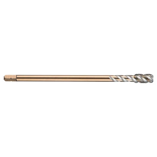 Dormer 5973726 | M6x0.75mm Thread Size x 4.50mm Shank x 10.00mm Length x 80.00mm OAL x 45 Degree Helix Angle MF 6H 3 Flute Bright Coated HSS-E-PM EX10 Spiral Flute Tap