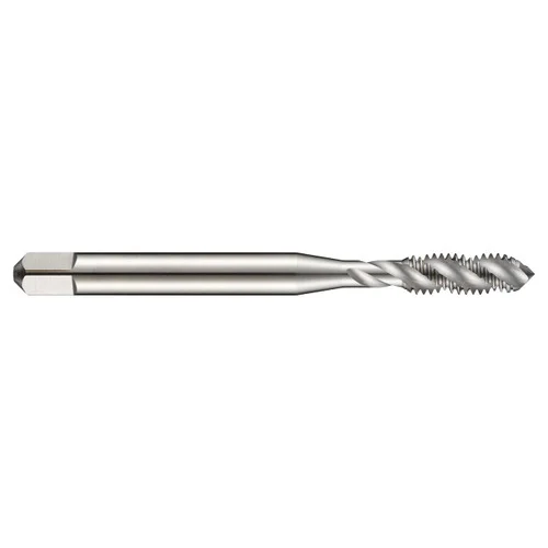 Dormer 5976695 | BA8x0.43mm Thread Size x 2.80mm Shank x 9.50mm Length x 44.50mm OAL x 40 Degree Helix Angle BA 2 Flute Bright/ST Coated HSS E544 Spiral Flute Tap