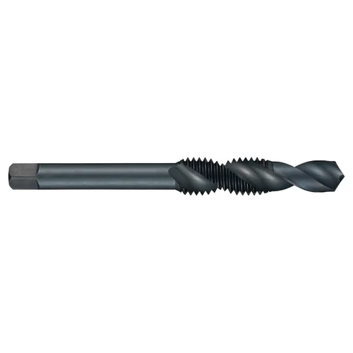 Dormer 5978362 | UNC 3/8" - 16 Thread Size x 10.00mm Shank x 23.00mm Length x 107.00mm OAL x 30 Degree Helix Angle 2 Flute Steam Tempered Coated HSS E651 Combination Drill & Tap