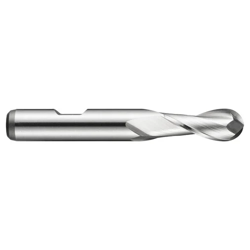 Dormer 5985470 | 14.00mm Diameter x 12.00mm Shank x 26.00mm Maximum Depth of Cut x 83.00mm OAL x 7.00mm Radius x 30 Degree Helix Angle 2 Flute Bright Coated HSS-E C505 Ball End Mill