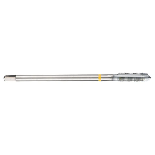 Dormer 6290606 | M4x0.50mm Thread Size x 2.80mm Shank x 12.00mm Length x 63.00mm OAL MF 6H 3 Flute Flash Chrome Coated HSS-E-PM E299 Spiral Point Tap