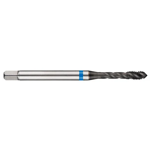 Dormer 6305820 | M6x1.00mm Thread Size x 6.00mm Shank x 10.00mm Length x 80.00mm OAL x 40 Degree Helix Angle M 6H 3 Flute SUPER-B Coated HSS-E-PM E239 Spiral Flute Tap