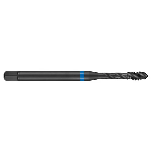 Dormer 6305853 | G 3/8"-19 Thread Size x 12.00mm Shank x 15.00mm Length x 100.00mm OAL x 40 Degree Helix Angle 4 Flute Steam Tempered Coated HSS-E-PM E382 Spiral Flute Tap