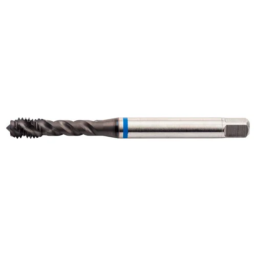 Dormer 7441201 | M4x0.70mm Thread Size x 4.50mm Shank x 7.00mm Length x 63.00mm OAL x 48 Degree Helix Angle M 6H 3 Flute SUPER-B Coated HSS-E-PM E414 Spiral Flute Tap