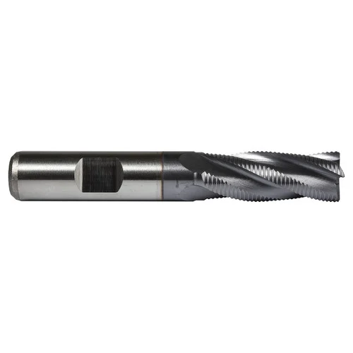 Dormer 7647929 | 9.53mm Diameter x 9.53mm Shank x 3/4" Maximum Depth of Cut x 63.50mm OAL x 30 Degree Helix Angle 4 Flute TiCN Coated HSS-E C609 Roughing End Mill