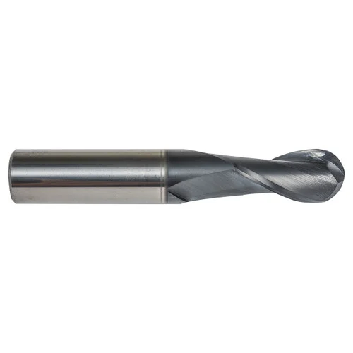 Dormer 7648604 | 5.56mm Diameter x 6.35mm Shank x 5/8" Maximum Depth of Cut x 63.50mm OAL x 30 Degree Helix Angle 2 Flute TiAlN Coated HM S212 Ball End Mill