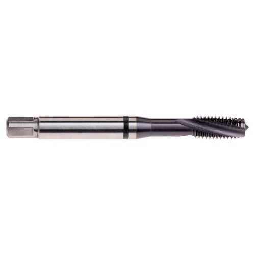 Dormer 7812132 | UNC 3/8"-16 Thread Size x 9.68mm Shank x 0.787" Length x 100.00mm OAL x 15 Degree Helix Angle 2BX 3 Flute TiAlN/Top Coated HSS-E-PM E805 Spiral Point Tap