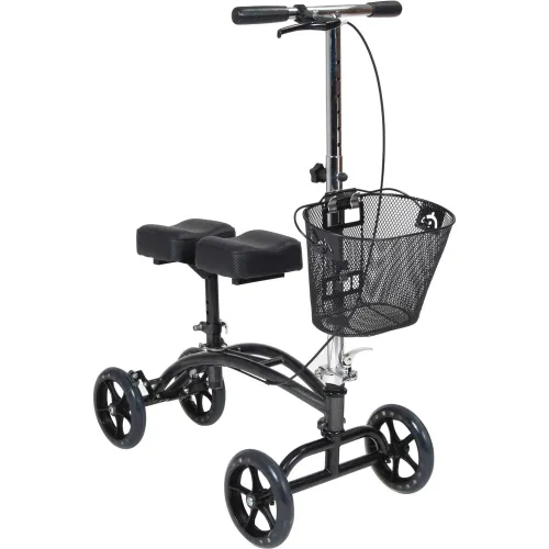 Drive Medical Dual Pad Steerable Knee Walker with Basket, 31"- 40" Handle Height, Adult Size