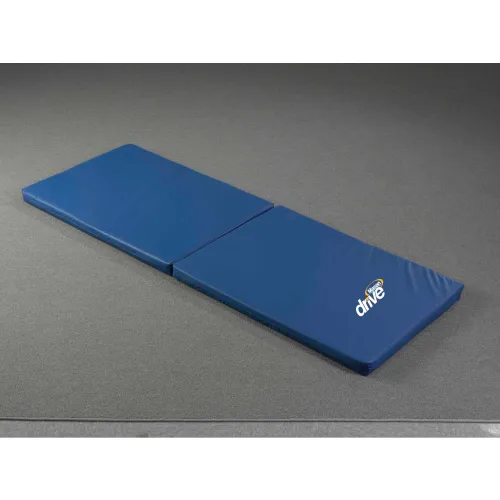 Drive Medical Safetycare Floor Mats Bi-Fold with Masongard Cover, 66"L x 24"W x 2"H, Blue