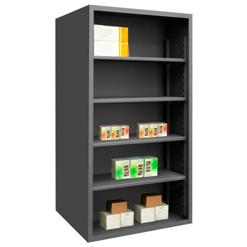 Durham 4 Shelf, Heavy Duty Closed Steel Shelving, 72"W x 24"D x 72"H, Gray