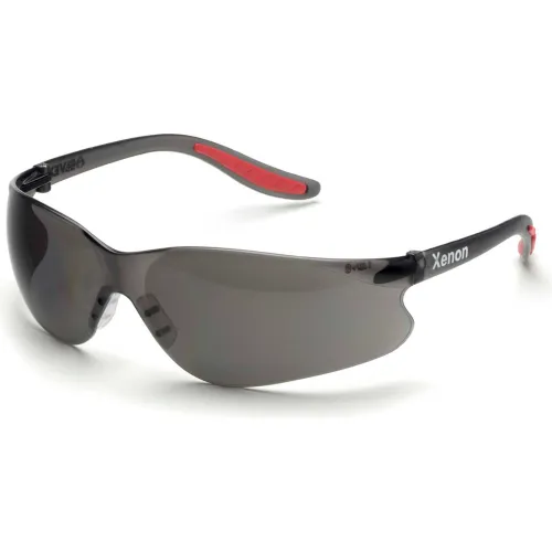 Elvex® Xenon™ Frameless Safety Glasses, Gray Lens, Black Temples, Pack of 12