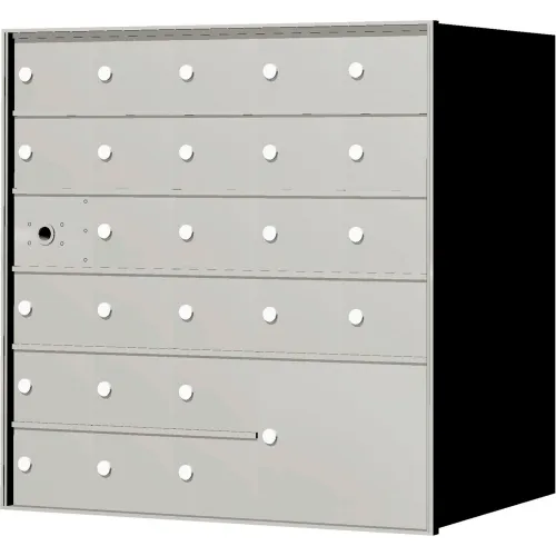 Florence 4B+ Horizontal Mailbox 140065PLA, 33-3/8" H, 25 Mailboxes, 1 Parcel, Front Load, USPS