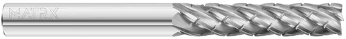 Fullerton Tool 25003 | 1/4" Diameter x 1/4" Shank x 1-1/2" LOC x 4" OAL 5 Flute Uncoated Solid Carbide Corner Radius End Mill