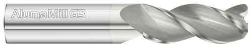 Fullerton Tool 27191 | 3/16" Diameter x 3/16" Shank x 5/8" LOC x 2" OAL 3 Flute FC5 Solid Carbide Corner Radius End Mill