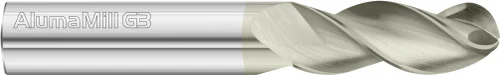 Fullerton Tool 27338 | 8.00mm Diameter x 64.00mm Shank x 25.00mm LOC x 64.00mm OAL 3 Flute FC5 Solid Carbide Ball End Mill