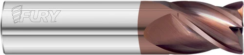 Fullerton Tool 35484 | 1/2" Diameter x 1/2" Shank x 5/8" LOC x 2-1/2" OAL 4 Flute FC20 Solid Carbide Corner Radius End Mill
