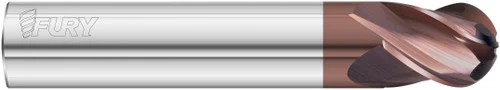 Fullerton Tool 35561 | 5.00mm Diameter x 51.00mm Shank x 10.00mm LOC x 51.00mm OAL 4 Flute FC20 Solid Carbide Ball End Mill