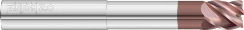 Fullerton Tool 37908 | 3/4" Diameter x 3/4" Shank x 1" LOC x 4" OAL 5 Flute FC20 Solid Carbide Corner Radius End Mill