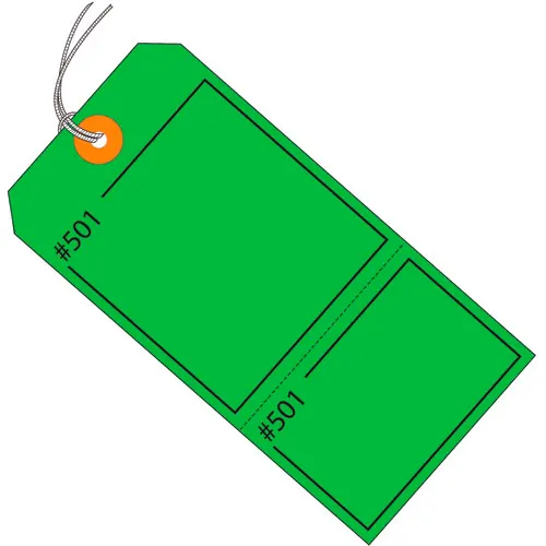 Global Industrial™ Consecutively Claim Tag, Pre Strung, #5, 4-3/4"L x 2-3/8"W, Manila, 1000/Pk