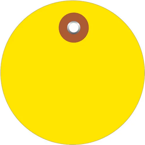 Global Industrial™ Plastic Circle Tag 2" Dia., Yellow, 100/Pack