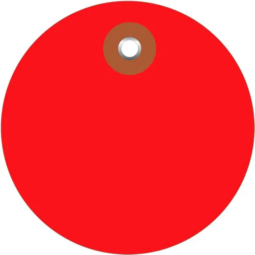 Global Industrial™ Plastic Circle Tag 3" Dia., Red, 100/Pack