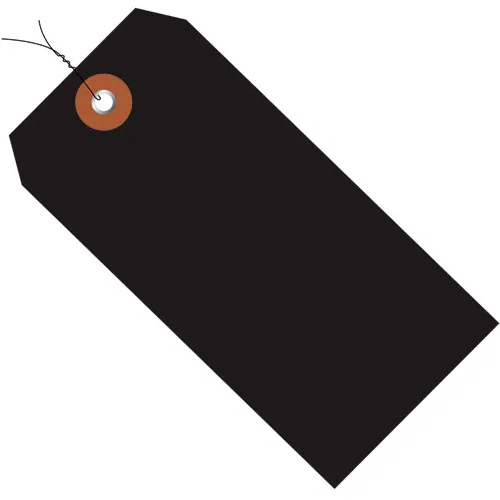 Global Industrial™ Plastic Shipping Tag Pre Wired#5, 4-3/4"L x 2-3/8"W, Black, 100/Pack