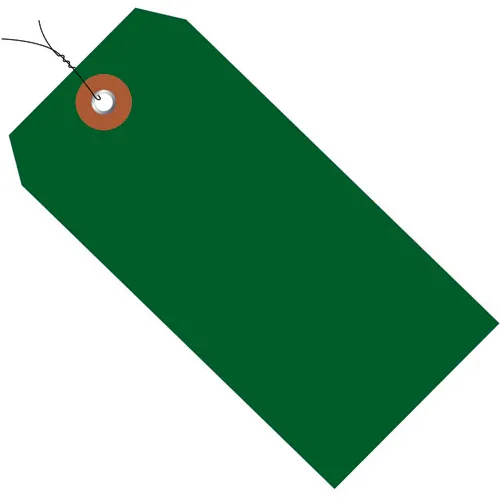 Global Industrial™ Plastic Shipping Tag Pre Wired#5, 4-3/4"L x 2-3/8"W, Green, 100/Pack