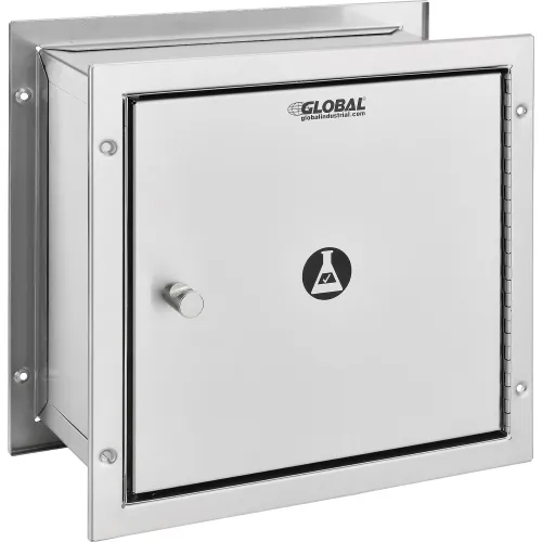 Global Industrial™ Stainless Steel Specimen Pass-Thru Cabinet, Recessed, 13-1/4" x 6" x 12-3/4"
