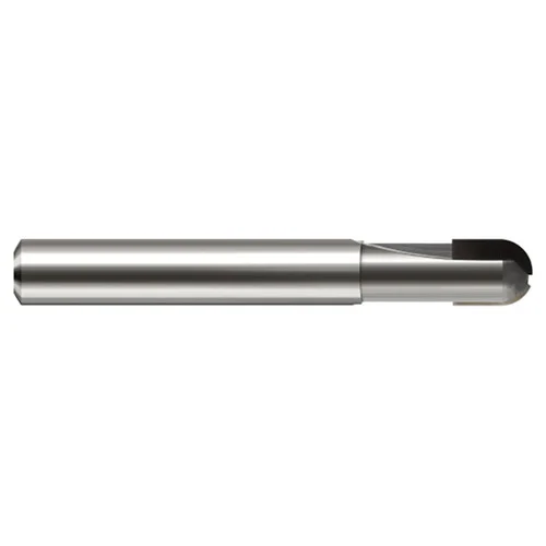 Harvey Tool 12016 | 1/4" Diameter x 1/4" Shank x 5/16" LOC x 2-1/2" OAL x 3/4" Reach 2 Flute PCD Diamond Coated Carbide Ball End Mill For Non-Ferrous Materials