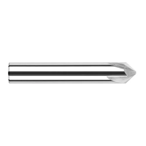 Harvey Tool 18315 | 15 Degree Angle per Side 0.7840" LOC x 0.5000" Shank Uncoated Solid Carbide Deburring Chamfer Mill