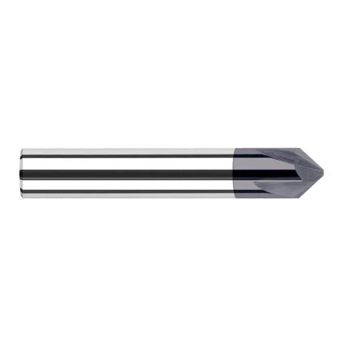 Harvey Tool 18523-C3 | 22.5 Degree Angle per Side 0.2290" LOC x 0.2500" Shank AlTiN Coated Solid Carbide Deburring Chamfer Mill
