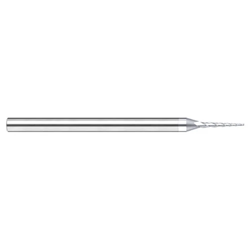 Harvey Tool 20630-C8 | 1 Degree Taper Angle per Side x 0.0300" Tip Diameter x 0.3000" LOC x 3" OAL 3 Flute TiB2 Coated Carbide Tapered End Mill