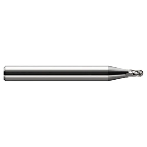 Harvey Tool 24659 | 0.0590" Diameter x 1/8" Shank x 0.0885" LOC x 1-1/2" OAL 4 Flute Uncoated Coating Carbide Miniature Ball Deburring End Mill