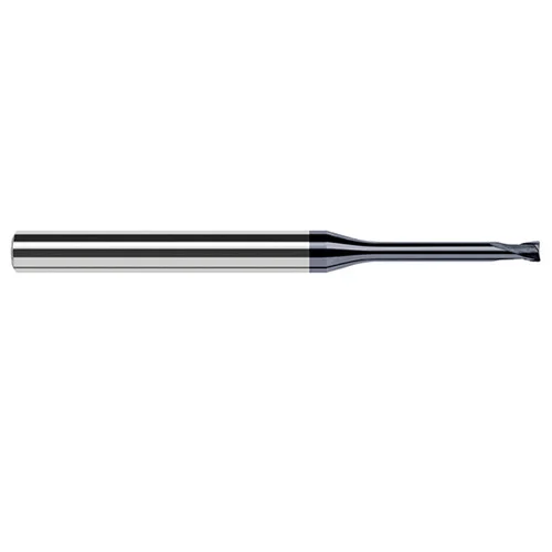 Harvey Tool 40215-C6 | 1/64" Diameter x 1/4" Shank x 0.0120" LOC x 2-1/2" OAL 0.0020" Radius AlTiN Nano Coated Carbide Corner Radius & Corner Chamfer End Mil