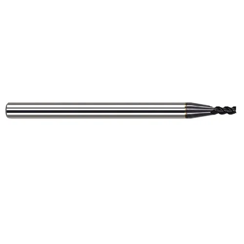 Harvey Tool 52678-C3 | 5/64" Diameter x 1/8" Shank x 0.1180" LOC x 1-1/2" OAL 0.0100" Radius 3FL AlTiN Coated Carbide Corner Radius & Corner Chamfer End Mill for Medium Alloy Steels